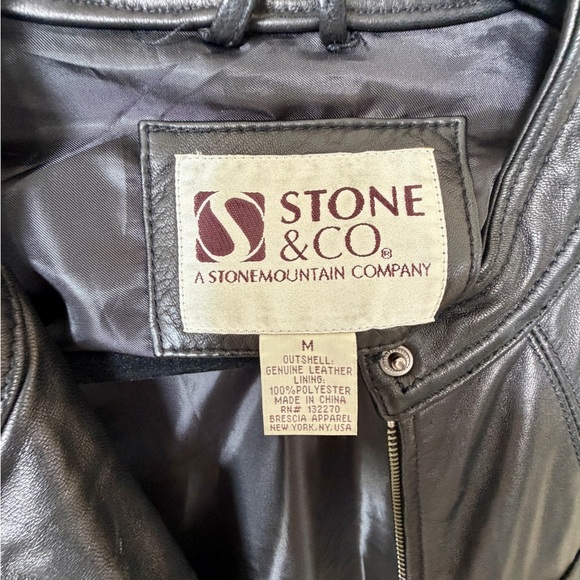 STONE & Co. Authentic Women’s Black Leather Jacket. Size Medium - Picture 4 of 9